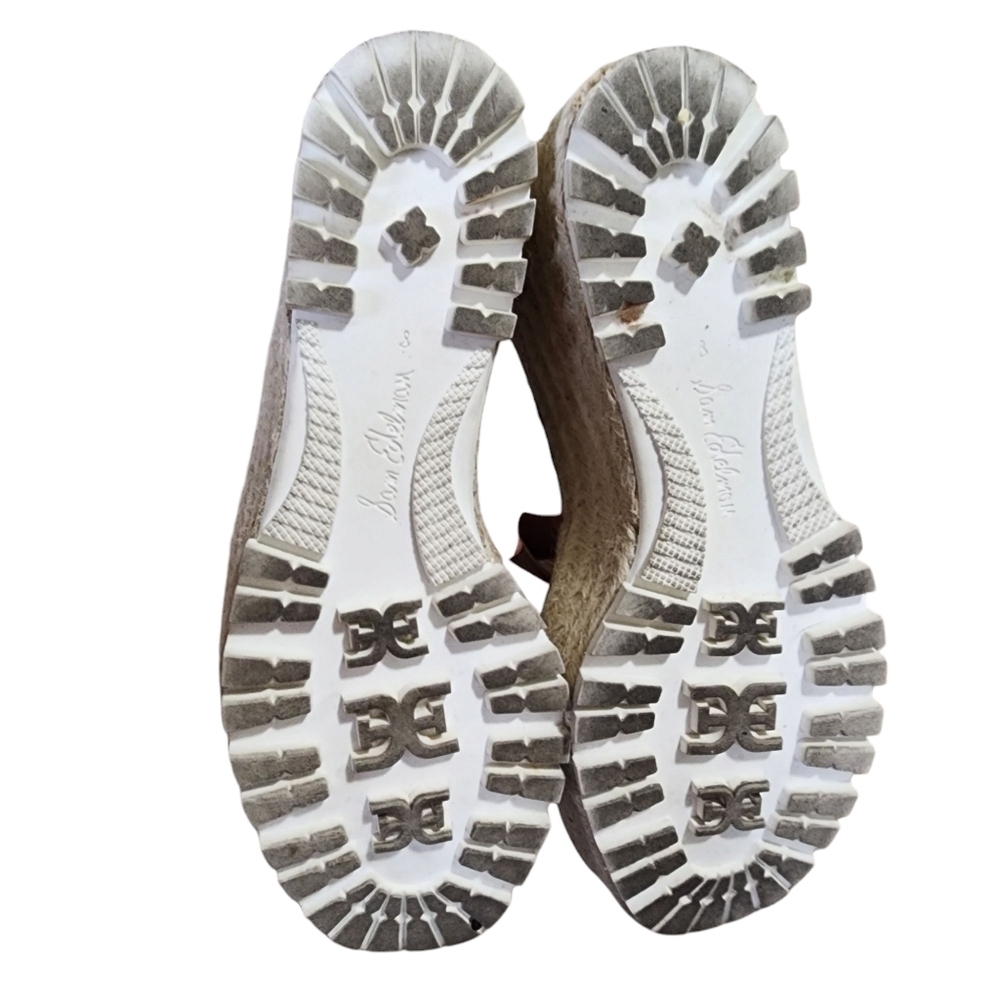 Sam Edelman Luca Tan Suede Platform Wedges with Espadrille Sole - 8M - Picture 10 of 10